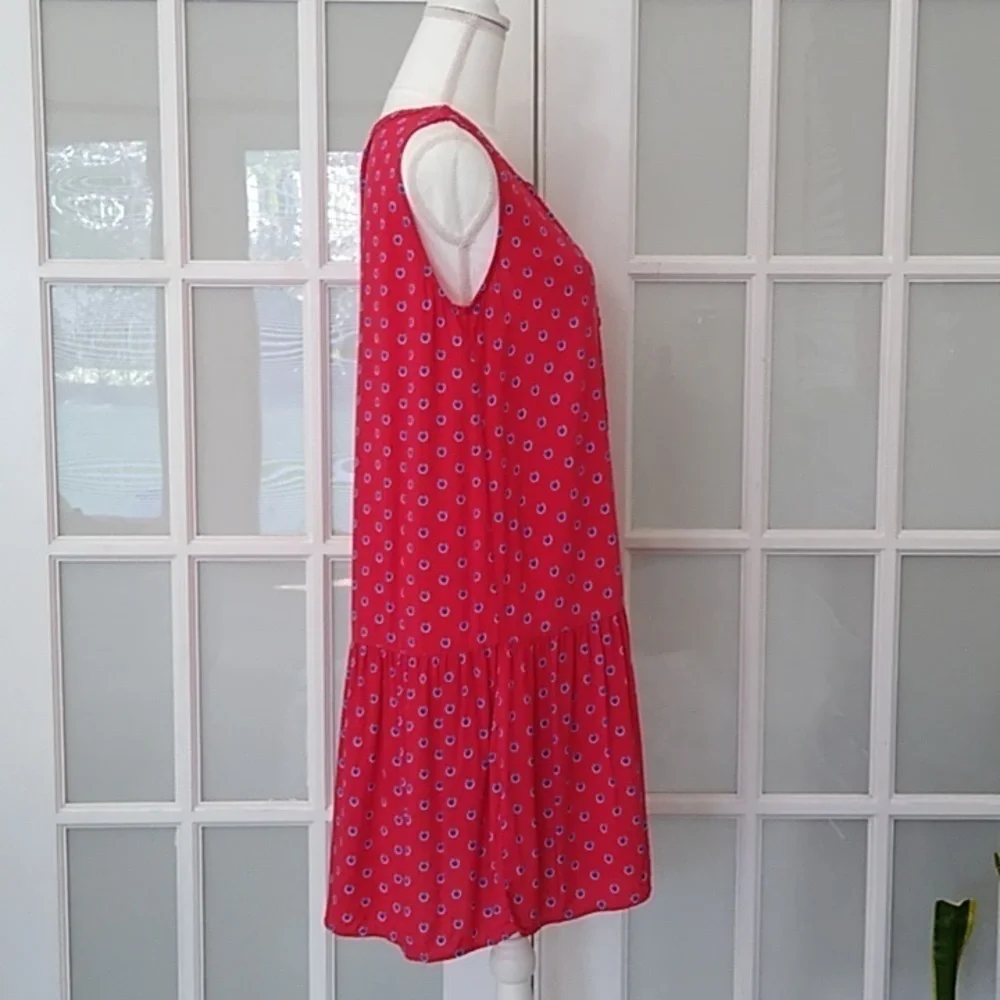 Beach Lunch Lounge Red Drop Waist Dress Size - Small - Picture 5 of 12
